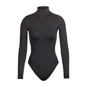 SKIMS Long Sleeve Mock Neck Bodysuit - S/M - Onyx